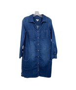 J Jill Denim Dress Womens S Used Blue Button Front - £23.73 GBP