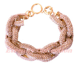 Clearance Chunky Light Amethyst Classic Link Chain Bracelet w/1,500+ Crystals - £10.14 GBP