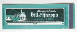 Bill Knapp&#39;s - Michigan Restaurant 20 Strike Full-Length Matchbook Cover MI AAA - £1.39 GBP