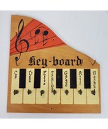 Vintage Wood Music Piano Keyboard Key Holder Wall ART 9x9 Inch - $21.00