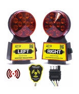 Wireless Trailer Tow Lights - Magnetic Mount, 48ft Range, 4 Pin Blade Connection - $96.74