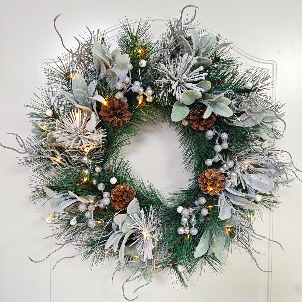 20In Pre-lit Christmas Wreaths for Front Door Winter Wreath - $20.99