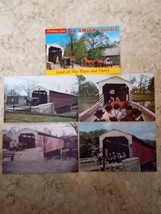 Vintage Lot Of 5 Souderburg Covered Bridge Postcards Amish Country Penns... - £5.44 GBP