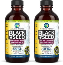 Amazing Herbs Premium Black Seed Oil - Gluten Free, Non GMO, Cold Pressed Nigell - £62.11 GBP