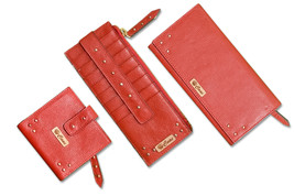3 Piece Clutch Wallet Card Holder Combo Pure Genuine Leather for Women Girls - £37.92 GBP