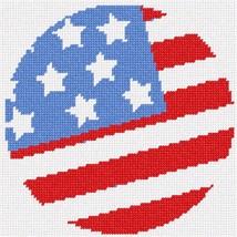 pepita Needlepoint kit: Stars and Stripes Circle, 7&quot; x 7&quot; - £65.93 GBP