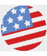 pepita Needlepoint kit: Stars and Stripes Circle, 7&quot; x 7&quot; - $82.50
