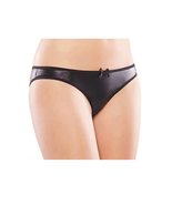 Plus Size Lingerie Black Wet Look Ruched Back Crotchless Panty - Fits Size 14-20 - $18.95
