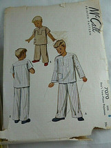 Vintage McCALL 7070 PAJAMA pattern Size 8 Clild&#39;s EASY no buttons 1947 Cut - £6.65 GBP