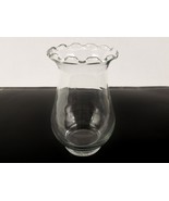 Clear Glass Bouquet Vase, Hurricane Lamp Globe Shaped, Ruffled Rim, 6 1/... - $26.79 CAD