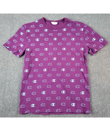 Vintage Champion Shirt Men&#39;s Small All Over Print Logo Short Sleeve Cott... - $321.38 MXN
