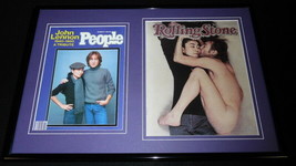 John Lennon &amp; Yoko Ono Framed 12x18 Rolling Stone &amp; People Cover Display - £54.26 GBP