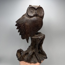 Vintage Hand Carved Wooden Owl Figurine Folk Art Wisdom Statue Home Deco... - $325.00