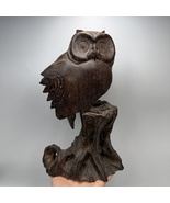 Vintage Hand Carved Wooden Owl Figurine Folk Art Wisdom Statue Home Deco... - $325.00