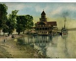 Pier on the Point Steamer Postcard Chautauqua Institution New York 1910&#39;s - $11.88