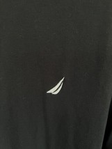 Nautica Black Layer Shirt Large Long Sleeve Crew Neck White Logo Stretch Top - £5.29 GBP
