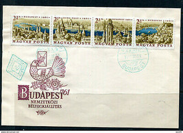 Hungary 1961 First Day Cover Special cancel Budapest strip of 4 11193 - £7.91 GBP