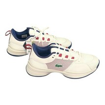 Lacoste Men’s Sneakers White Red Blue Size 10 US New w/ Box Tennis Court Shoes image 6