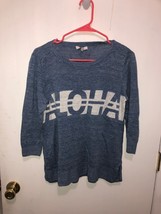 Madewell Aloha Spellout Linen Sweater Women&#39;s Small 3/4 Sleeve - £12.65 GBP