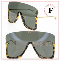 GUCCI STAR 0540 Black Havana Stud Mask Rimless Runway Sunglasses GG0540S 002 - £538.12 GBP