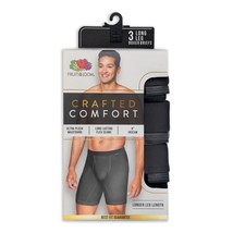 Fruit of the Loom Crafted Comfort Long Leg Boxer Briefs 3 Pack Men&#39;s 2XL (44-46) - £7.70 GBP