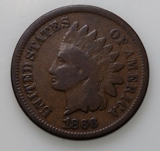 1866 1C Indien Cents En Bon + État, Tout Marron Couleur, Complet Fort Ja... - $59.38