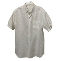 Porter &amp; Ash White Linen Button Down Shirt Mens Size Medium Casual Summer - £17.53 GBP