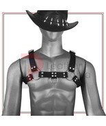Real Cow Leather Men Harness, Black Adjustable Straps Buckle Body Chest ... - €24,64 EUR