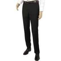 Men's Mantoni Flat Front Pants All Wool Super 140's Classic Fit 40901 Black - $69.99