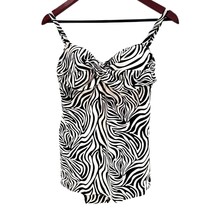 Valerie Bertinelli Swimwear One-piece Zebra Animal Vintage Swim Dress - £18.39 GBP