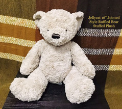 Jellycat Bear Ruffled Jointed-Style  16" Stuffed Plush Animal Rare - £118.73 GBP