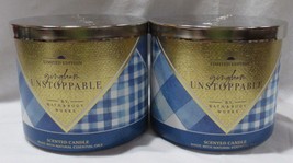 Bath &amp; Body Works 3-wick Scented Candle Lot Set of 2 GINGHAM UNSTOPPABLE - £55.70 GBP