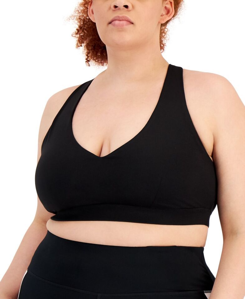 MSRP $25 Id Ideology Plus Size Match Set Sports Bra Black Size 2X - $14.25