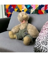 Vintage 12” Duck Plush Stuffed Animal  w/ overalls&amp;bowie By First &amp; Main... - $323.20 MXN