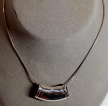 All SOLID Sterling 925 Silver 16&quot; Choker Length Slide Pendant Necklace 17 Grams - £42.64 GBP