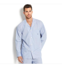 POLO RALPH LAUREN MENS BIG &amp; TALL  BLUE WOVEN Striped COTTON PAJAMA TOP ... - $556.16 MXN
