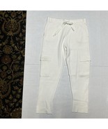 Zara Women’s Ivory Knit Cargo Jogger Pants Size Small Elastic Tie Waist ... - $389.11 MXN