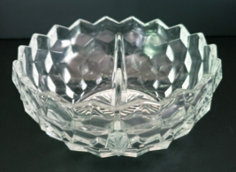 Starburst Diamond Scalloped Divided Round Condiment Dish 5&quot; x 2.5&quot; Tall ... - $13.99