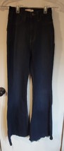 Womens 1 24 Vibrant Dark Indigo Blue Wash Flared Bellbottom Denim Jeans USA - $8.91