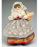 VINTAGE RUSIAN HEDEBO LACE COSTUM FEMALE 8” FIGURINE FABRIC BODY &amp; FACE - $9.89