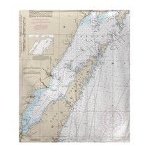 Betsy Drake Door County, Green Bay, WI Nautical Map Nautical Map Fleece Throw - £55.38 GBP