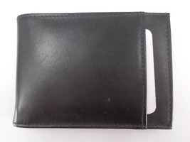 Genuine Leather Mens Bifold Wallet Black Money Clip Sleek Minimulist Classicslim - £15.94 GBP