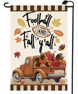 Fall Football Garden Flag Double Sided 12x18 Inch Outdoor Autumn Seasonal - $312.69 MXN