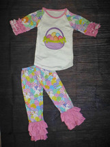 NEW Boutique Easter Egg Basket Ruffle Leggings Girls Outfit Set  - £4.45 GBP+