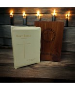 Vintage Holy Bible Illustrated Peace Of Mind Edition With Wooden Box Kee... - £30.83 GBP