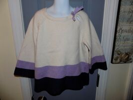 HANNA ANDERSSON Ivory/Purple Striped Sweater Size 130 (8-10) Girl's EUC - $29.70