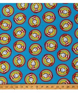 Cotton Dr. Seuss The Cat in the Hat 4 Kids Blue Fabric Print by the Yard... - $18.18 CAD