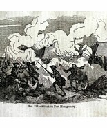 Attack On Fort Montgomery 1845 Woodcut Print Victorian Revolutionary War... - $761.39 MXN