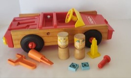 Vintage 1970s Playskool TAKE-APART Wooden / Plastic Car W Tools People Preschool - £55.06 GBP