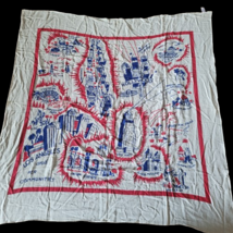 Souvenir Los Angeles And Her Communities Scarf Tablecloth 36 x 39&quot; Holly... - $16.82